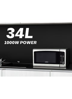 GeneralGold General Gold 34L Microwave Oven, 1000W Power, Digital Control, Black Stainless Steel Finish, Large Capacity 34 Liter Microwave for Fast Cooking & Reheating, Solo Microwave for Home & Office Use  - Image 2