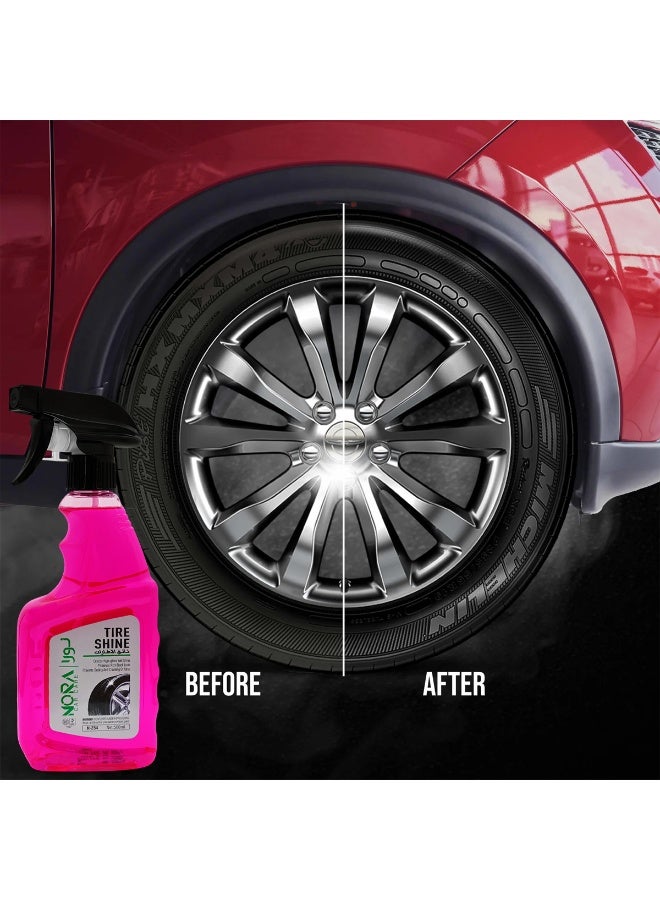 NORA Tire Shine Long-Lasting, Wet-Black Shine for Tires Instant Protection,500ml, N-254 - Image 2