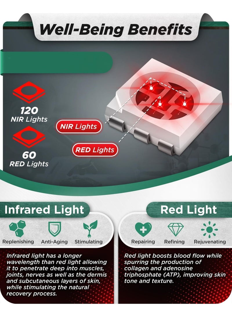 Red Light Therapy for Feet, Near Infrared Therapy for Circulation u0026 Joint Support with Vibration, Portable, Rechargeable, Adjustable Intensity - Image 5