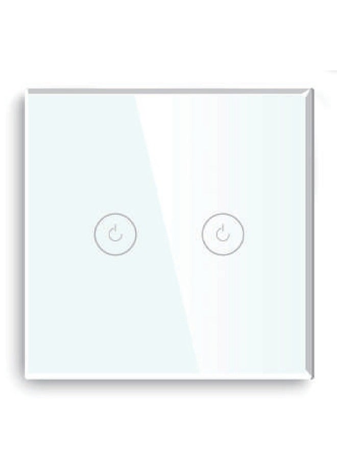Generic - Smart Switch Work with Alexa Echo Google Home Assistant Touchable (White 2 Gang) - Image 1