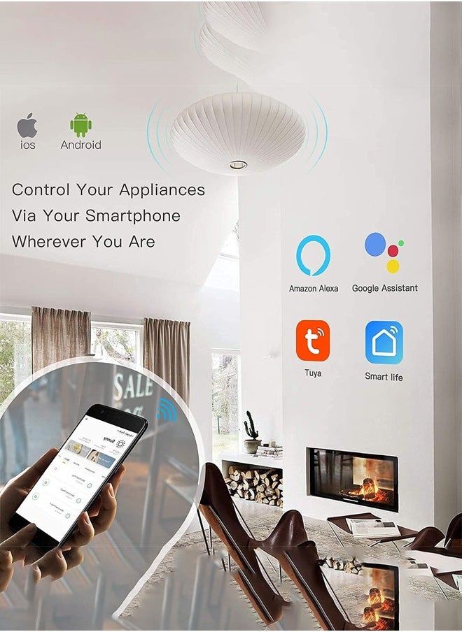 Generic - Smart Switch Work with Alexa Echo Google Home Assistant Touchable (White 2 Gang) - Image 1