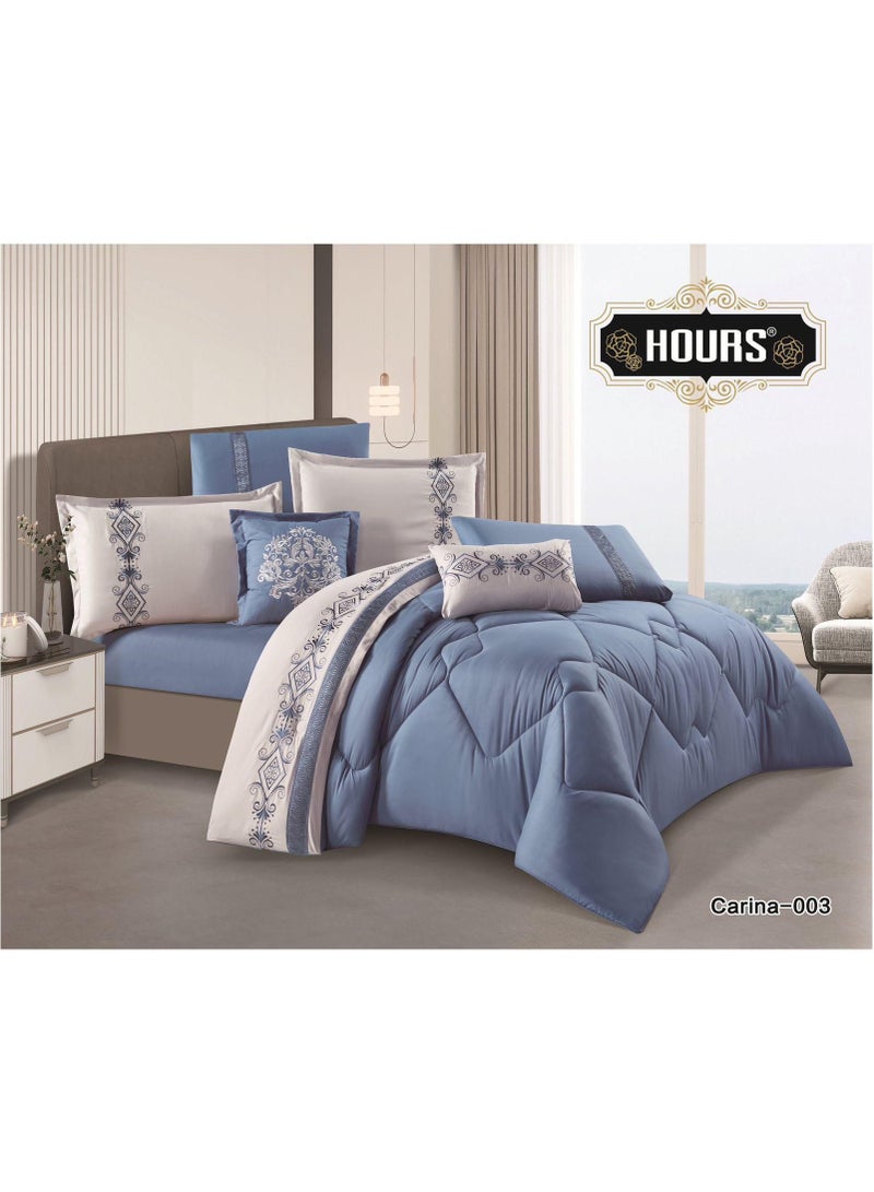Hourse 8-piece plain embroidered double bedspread, 220 x 240 cm - luxury  - Image 1