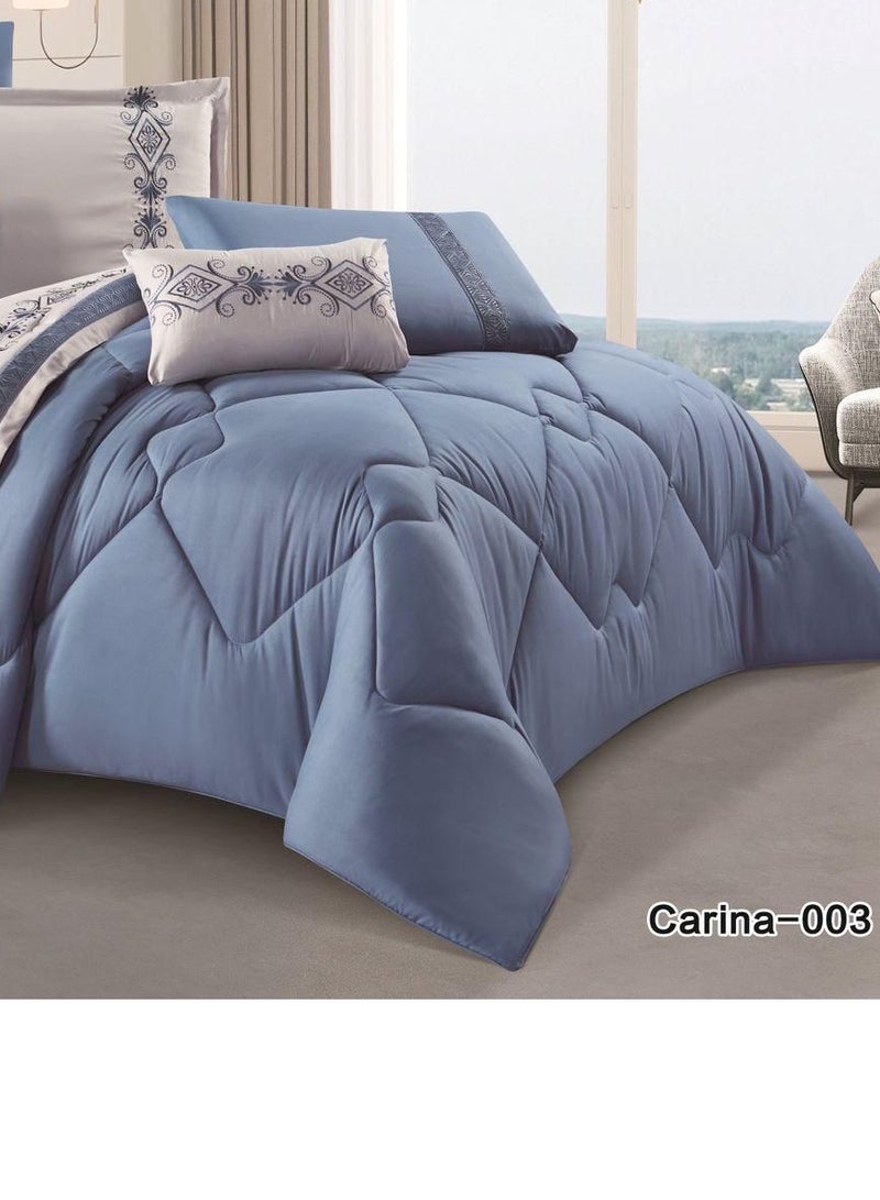 Hourse 8-piece plain embroidered double bedspread, 220 x 240 cm - luxury  - Image 3
