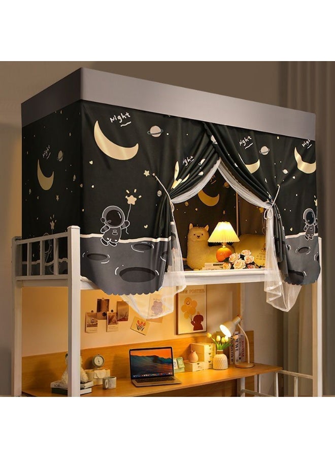 SISGL Upper Deck Single Bed Curtain Privacy Bed Tent With Stand And Mosquito Net Dorm Home Bunk Nets Bed Curtains Cloth Bed Canopy Blackout Students Curtain Shading Nets Breathable Dustproof Single Sleeper - Image 1