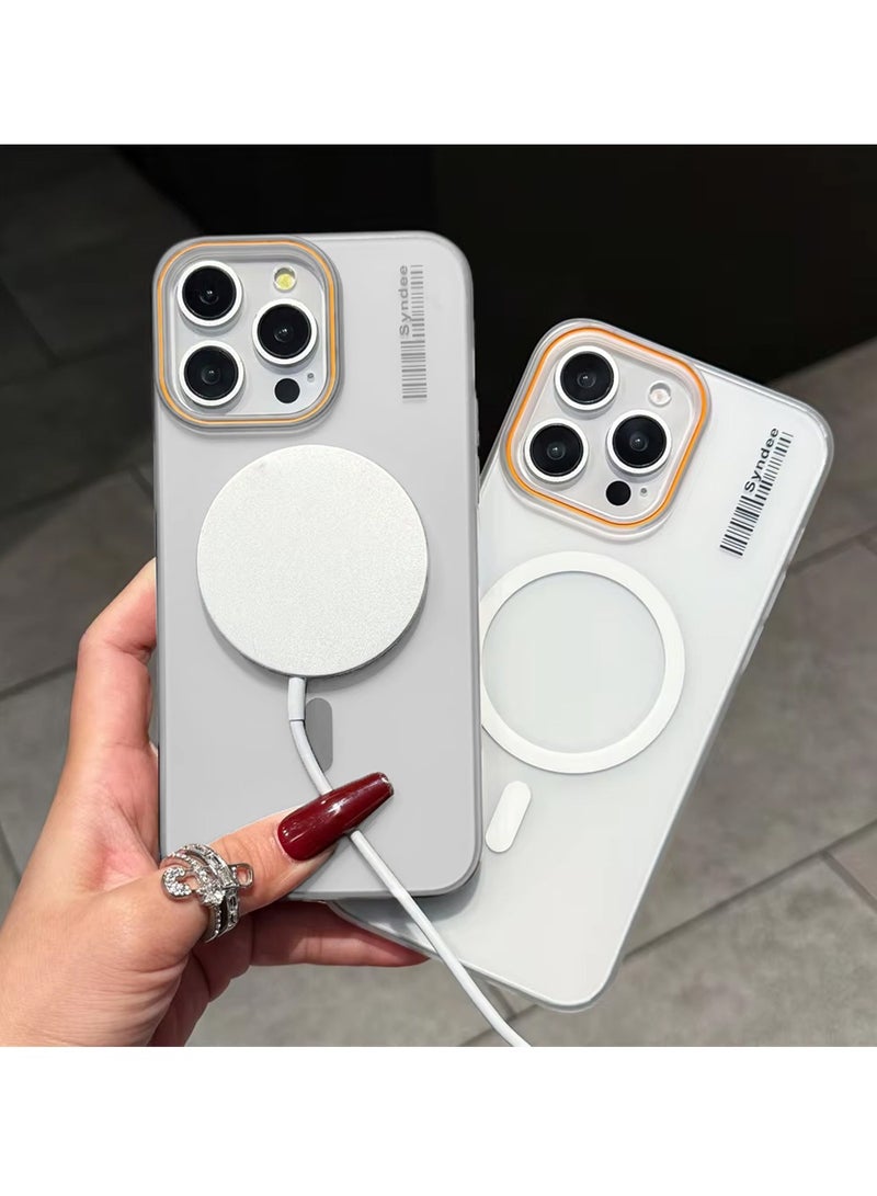سيندي ابل ايفون 16 برو ماكس 2024 Syndee Series Hybrid شفاف Magsafe مع شحن مغناطيسي شفاه كاميرا مرفوعة غطاء حافظة أنيق المظهر - أبيض  - Image 3