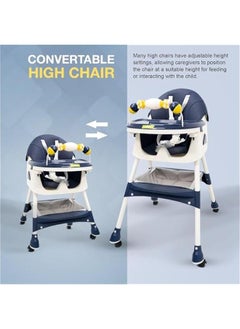 Baby High Chair With Adjustable Height And Footrest, Tray, Wheels, Safety Belt And Cushion, 6 Months To 4 Years - pzsku/Z0D918864BFFCDD4B0E20Z/45/_/1725778127/400d65e8-9f2a-43eb-a68d-0fab867eb712