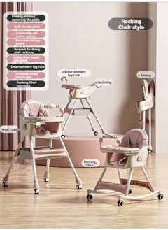 Baby High Chair With Adjustable Height And Footrest, Tray, Wheels, Safety Belt And Cushion, 6 Months To 4 Years - pzsku/Z0D918864BFFCDD4B0E20Z/45/_/1727227643/353e10f5-15b3-45d5-b037-213d98dc5b37