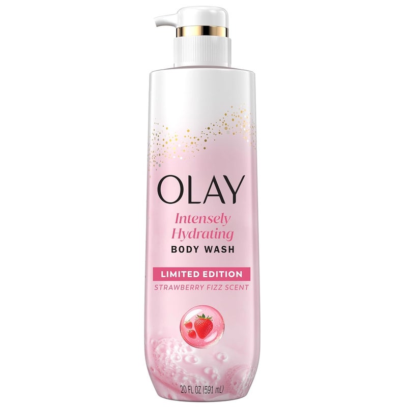 Olay Body Wash for Women Intensely Hydrating ProHyaluronic Acid Serum Complex Renews Moisture Vitamin B3 Lameller Technology For All Skin Types Strawberry Summer Fizz Scent 20 fl oz - Image 1