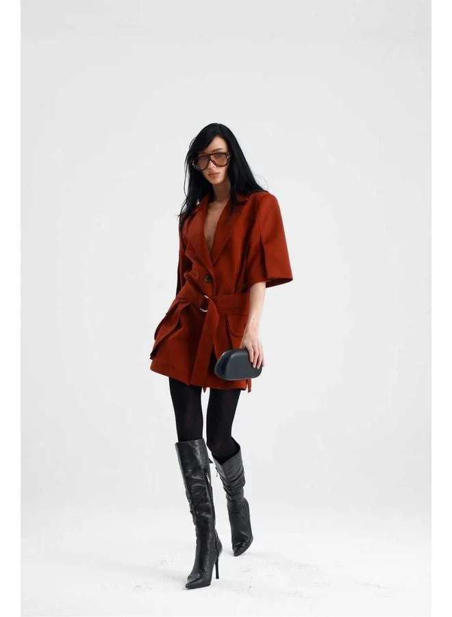 GACACOLLECTION RAVENNA Pocket Removable Belted Jacket Dress