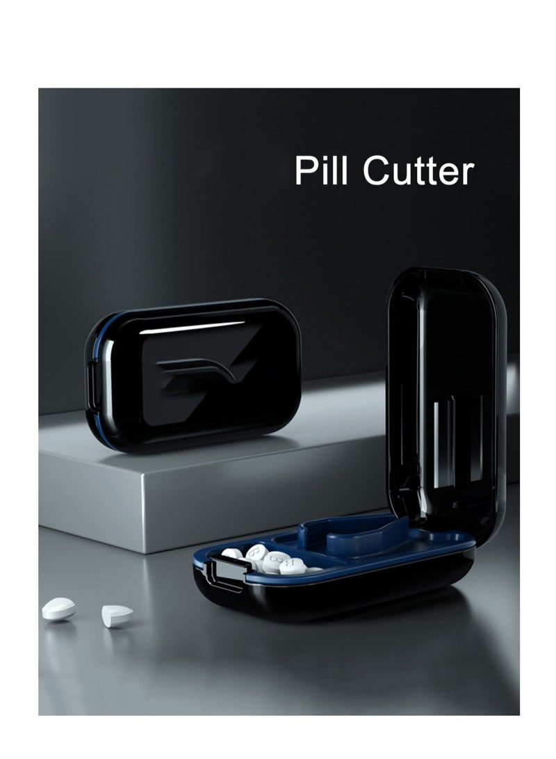 Excefore Pill Cutter, Best Pill Splitter, Cuts Vitamins Tablets, Portable Pretty Pill Crusher with Shield for Small or Large Pills, Purse, Pocket(Blue） - Image 2
