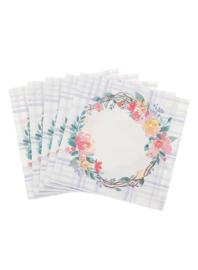 Ready-made Various Types Of Paper Towels Can Be Produced And Can Be Used With Printed Napkins, Rectangular Square Paper Towels-Color:33*33 Paper Towel-lattice Garland  - Image 1