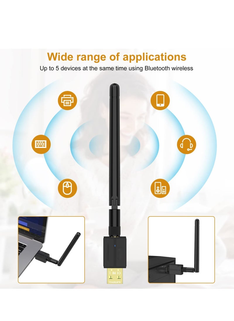 Generic Long Range USB Bluetooth 5.3 Adapter for Desktop PC - 328FT Wireless Transfer for Mouse, Keyboard, Headphones - Win11/10/8.1 Support  - Image 4
