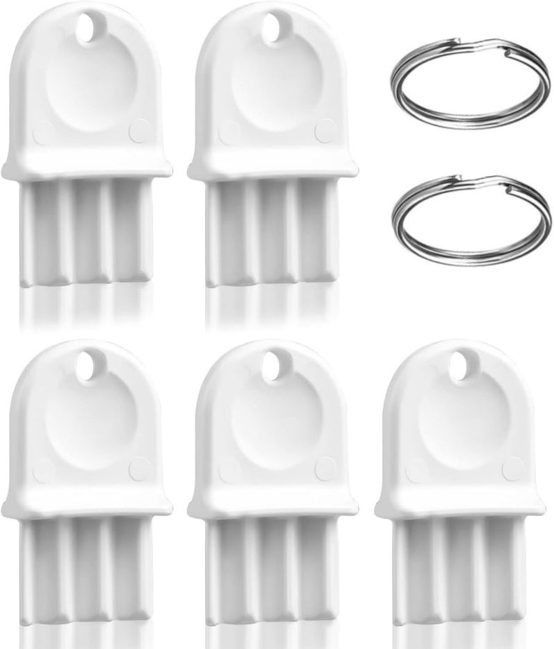 Universal tissue dispenser key set, white 5 packs of 2 rings - Image 2