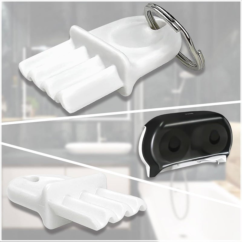 Universal tissue dispenser key set, white 5 packs of 2 rings - Image 4