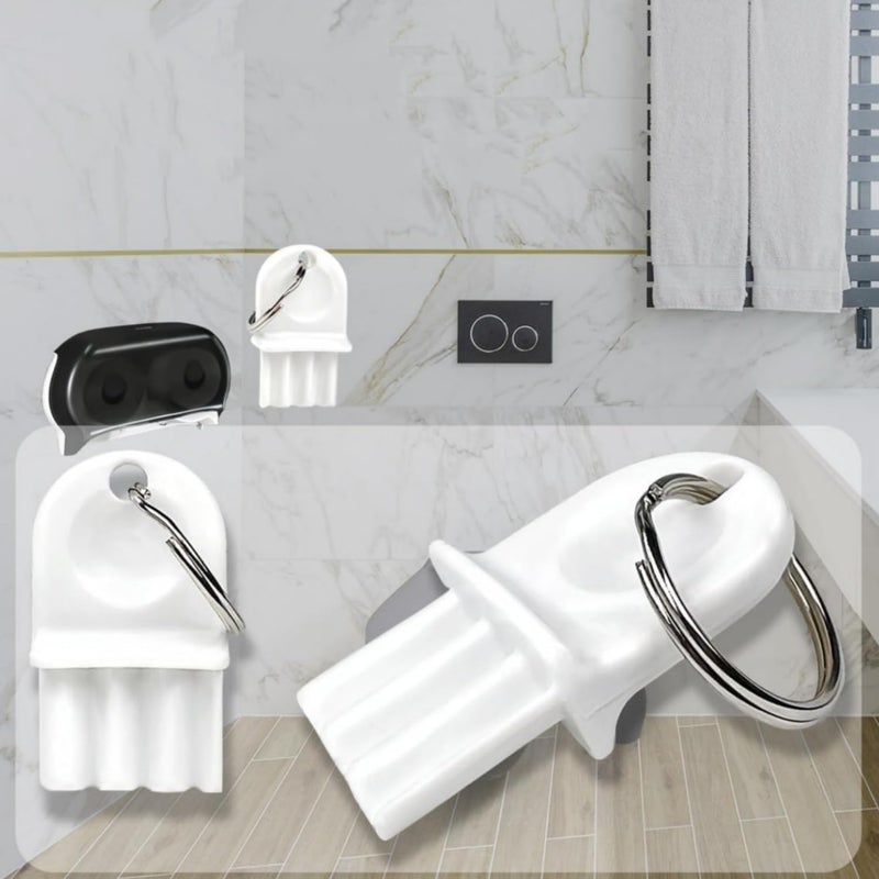 Universal tissue dispenser key set, white 5 packs of 2 rings - Image 5
