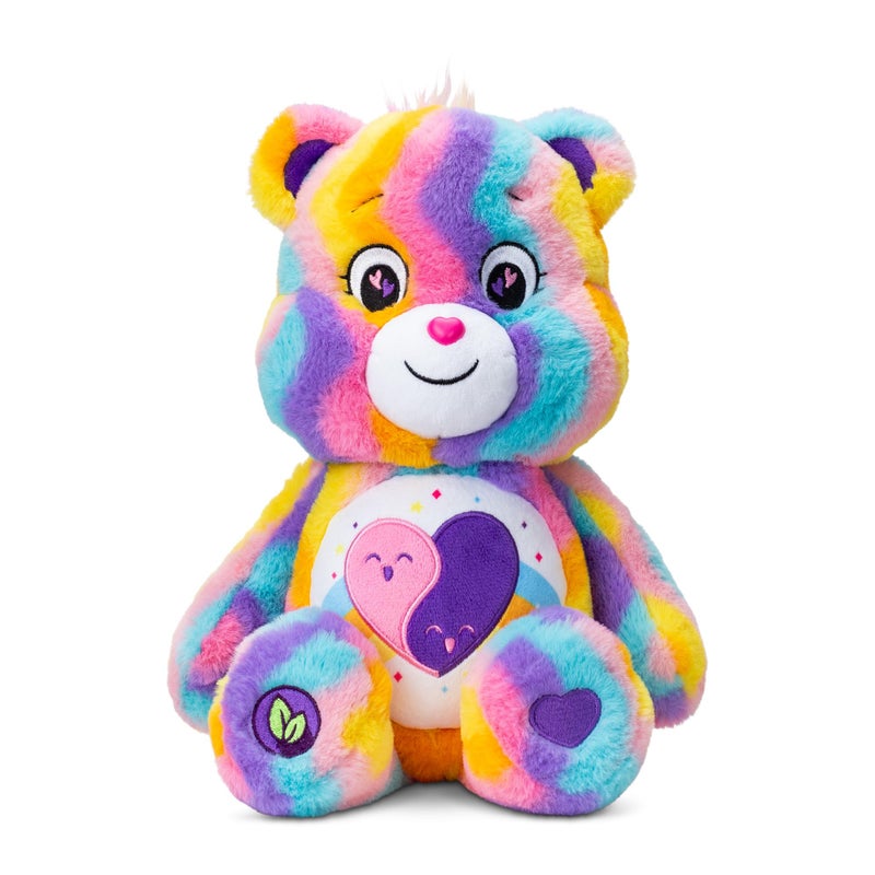Basic Fun Care Bears 14" Friends Forever Bear Plushie - Tie-Dye Multicolored Made from Recycled Materials! Soft and Huggable! – Good for Girls and Boys, Employees, Collectors, Ages 4+ - Image 1