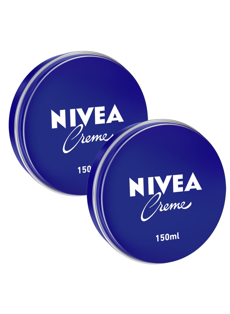 Nivea Moisturising Cream Universal All Pourpose Moisturizer For Face Body Hands Pack of 2 - Image 1
