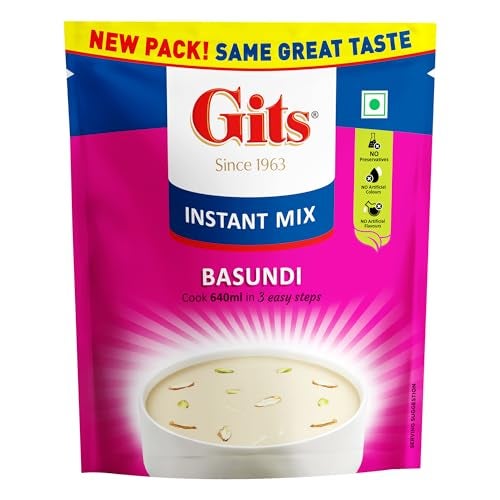 Gits Instant Basundi Dessert Mix, Pure Veg, Indian Sweet and Dessert Ready Mix, 375 g (Pack of 3, 125g Each) - Image 2
