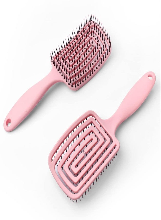Vortipu 1PCS Detangling Hair Brush for Adults & Kids - Professional Detangler for Curly, Straight, Natural, Wet or Dry Hair - Hair Brush for Women & Styling Tool (PINK) - Image 2