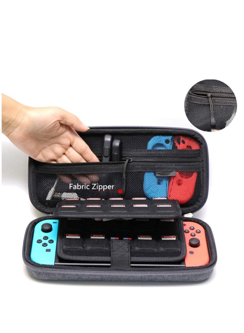 Carrying Case Compatible with Nintendo Switch/Switch OLED/Switch Lite with 2 Pack Tempered Glass Screen Protectors, Waterproof Design with 10 Game Card Slots & Accessory Pocket for Travel - Image 4