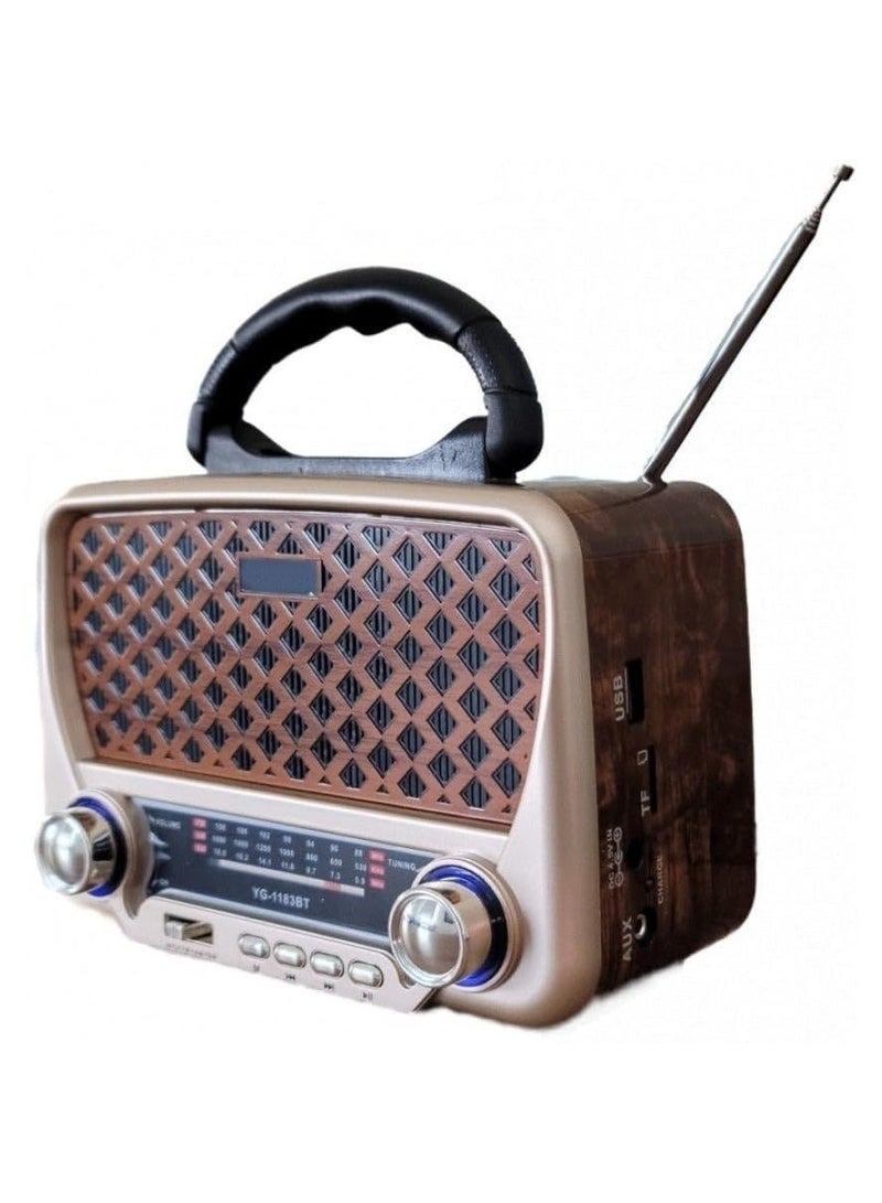 Radio FM - AM - SW Gold/Brown/Black Bluetooth Portable Audio TF Card  USB Flash disk Aux playback - Image 2