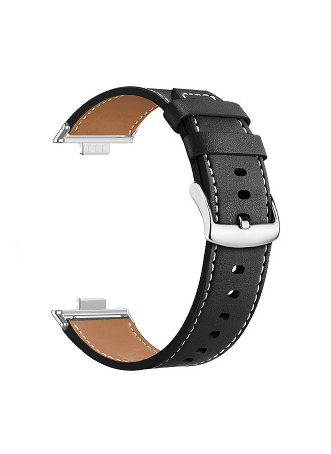 O Ozone Leather Strap For Huawei Watch Fit 3 , Soft Leather Sport Fitness Strap Bracelet , Adjustable Replacement Band for Men Women- Red  - Image 3