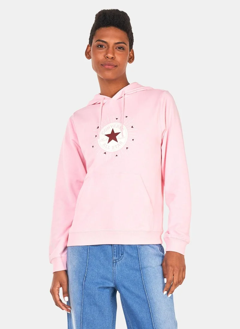 CONVERSE Women's Radiating Love Graphic Pullover Hoodie
