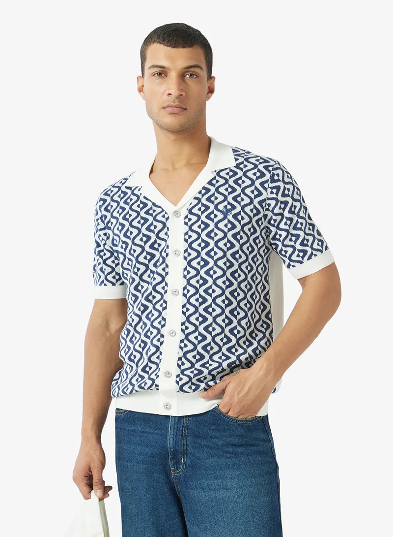 Ben Sherman Printed Short Sleeve Knit Shirt