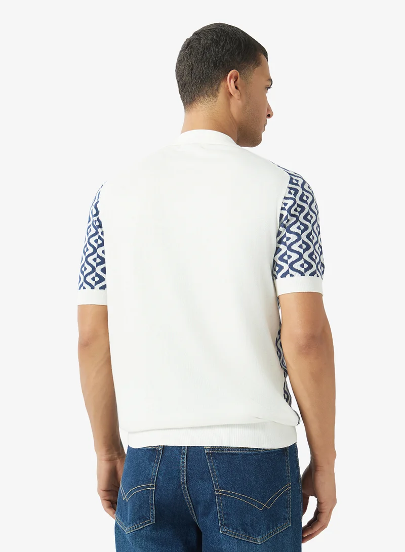 Ben Sherman Printed Short Sleeve Knit Shirt