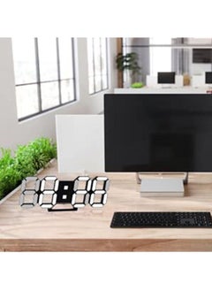 PADOM Padom 3D LED Digital Clock Glowing Night Mode Brightness Adjustable Electronic Table Clock 24/12 Hour Display Alarm Clock Wall Hanging  - Image 3