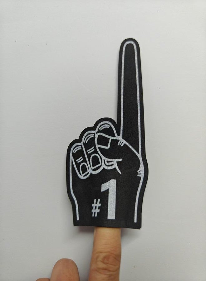 FUNSTITUTION 24 Pcs Mini Foam Fingers - Mini Foam Finger #1 EVA for All Occasions - Cheerleading for Sports - Exciting Vibrant Colors For School Spirit Pom Poms - Great For Sports Games (BLACK) - Image 4