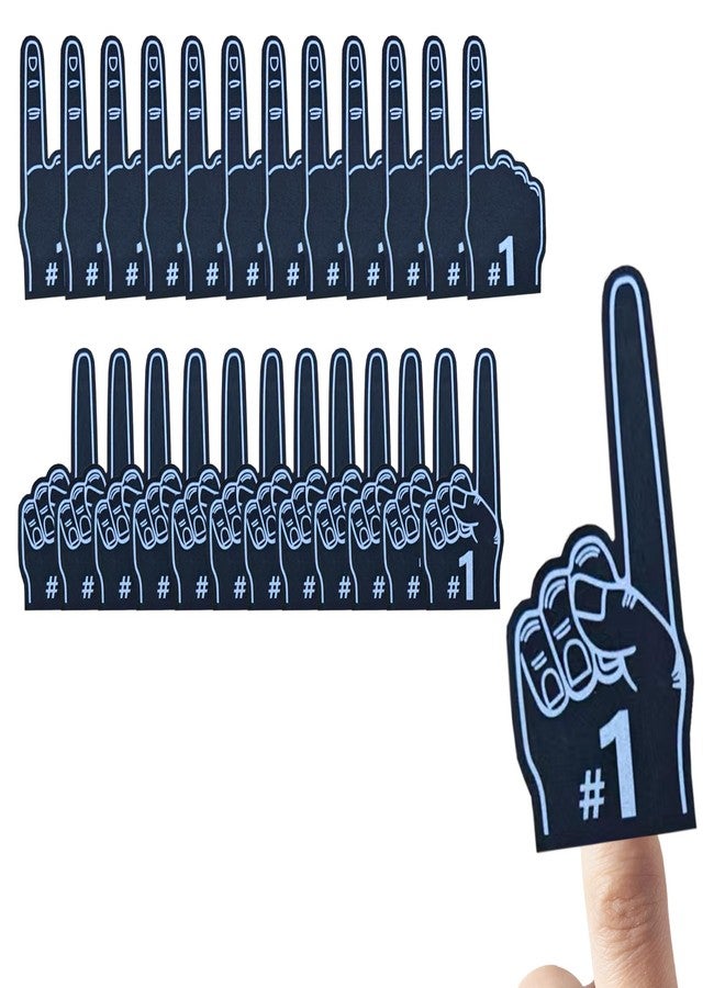 FUNSTITUTION 24 Pcs Mini Foam Fingers - Mini Foam Finger #1 EVA for All Occasions - Cheerleading for Sports - Exciting Vibrant Colors For School Spirit Pom Poms - Great For Sports Games (BLACK) - Image 1