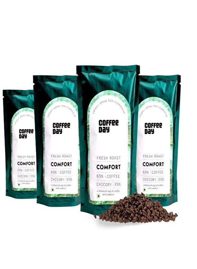 Cafe Coffee Day Comfort 65% Coffee 35% Chicory - 200Gm Each (Pack Of 4) | Medium To Dark Roast | South Indian Filter Coffee | Fresh From Chikmagalur Factory, Packet - Image 1