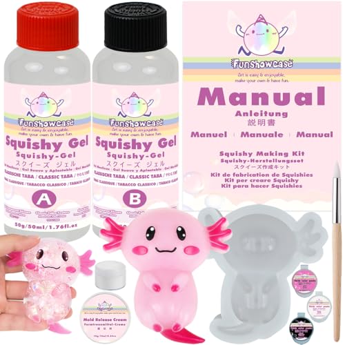 FUNSHOWCASE Taba Squishy Maker Big Axolotl Silicone Mold Gel Kits Pack - Image 1