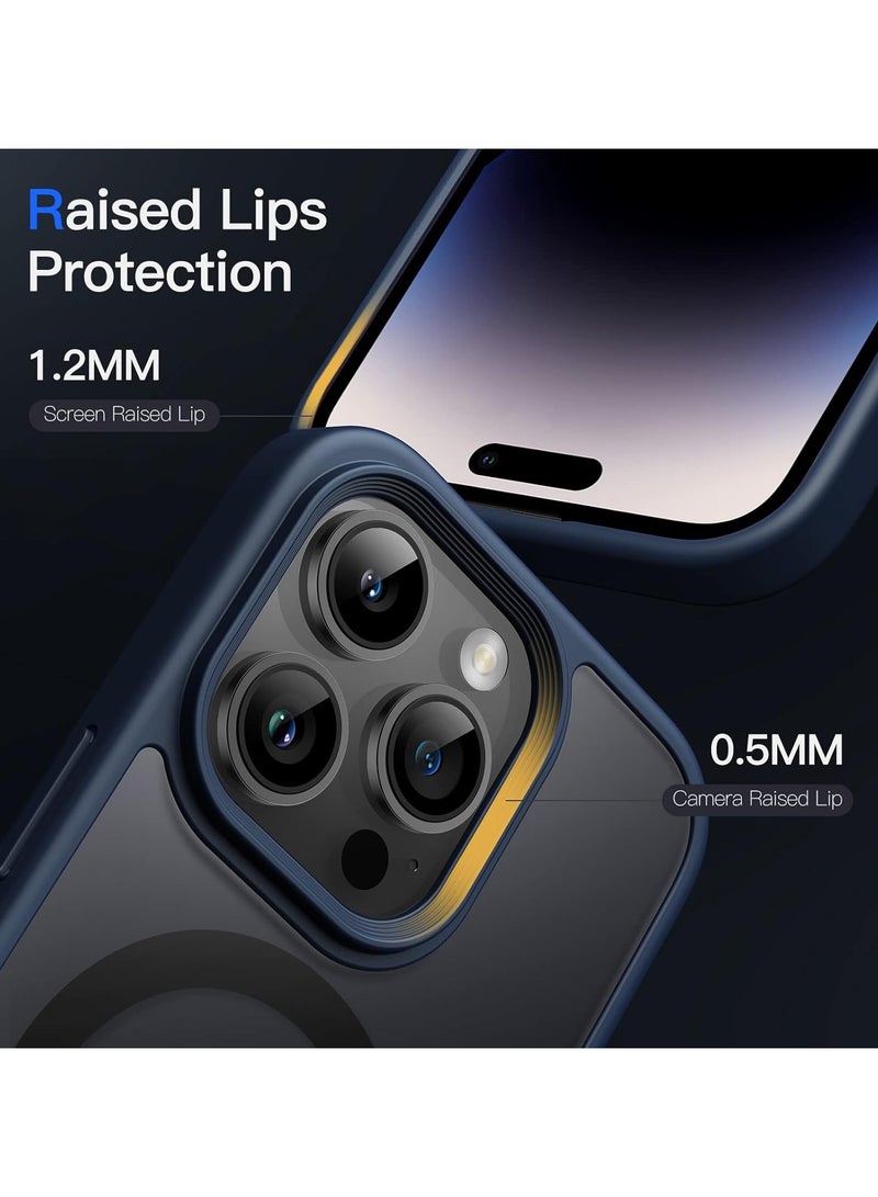 Magnetic Case for iPhone 14 Pro 6.1-Inch Compatible with MagSafe, Translucent Matte Back Slim Shockproof Phone Cover (Storm Blue)  - Image 2