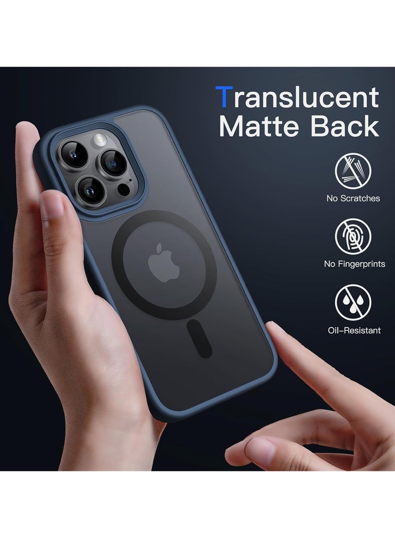 Magnetic Case for iPhone 14 Pro 6.1-Inch Compatible with MagSafe, Translucent Matte Back Slim Shockproof Phone Cover (Storm Blue)  - Image 3