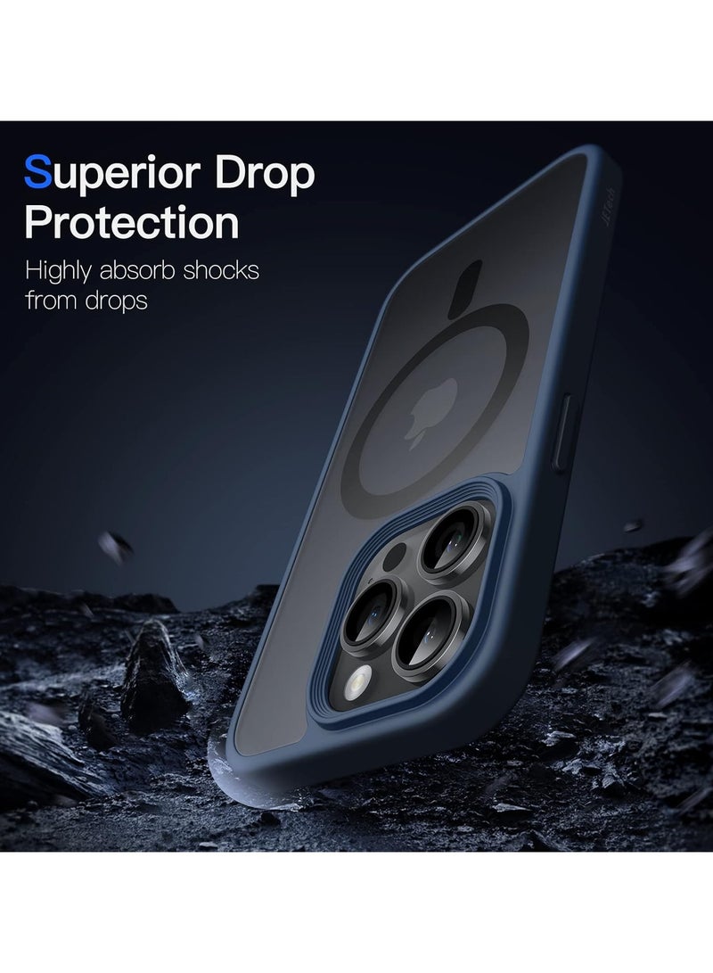 Magnetic Case for iPhone 14 Pro 6.1-Inch Compatible with MagSafe, Translucent Matte Back Slim Shockproof Phone Cover (Storm Blue)  - Image 5