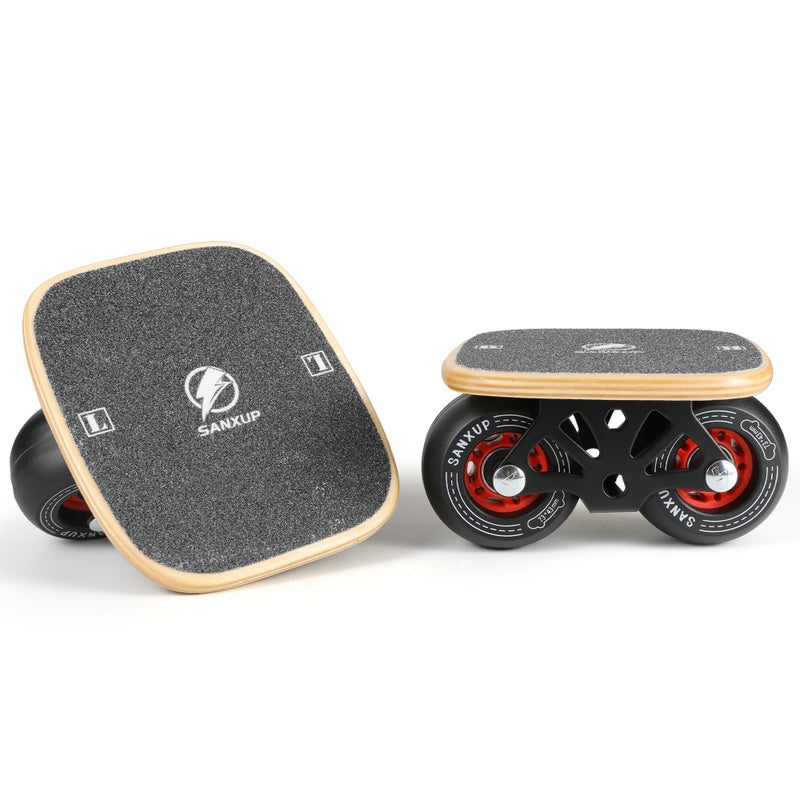 Sanxup FreeSkates Portable Roller Road Drift Skates Plate, with Aluminum Alloy Deck Non-Slip, Board Split Skateboard with PU Wheels High-end Bearings(Black) - Image 1
