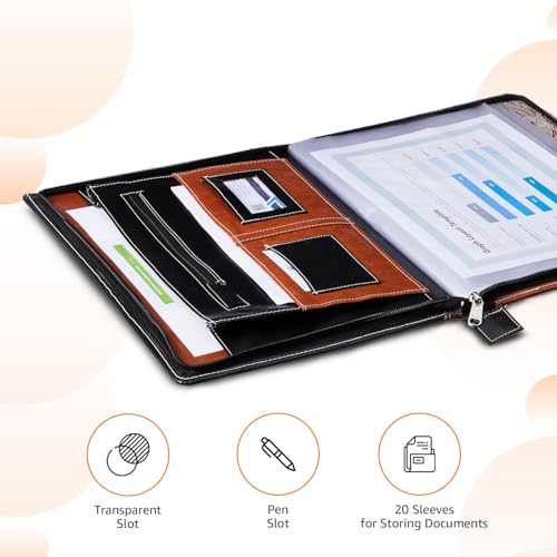 COI Professional File Folders for Certificates Multipurpose Leatherette | Handcrafted PU Leather | Documents Holder | Portfolio | Executive File Legal Size Documents Holder with 20 Leafs - Image 2