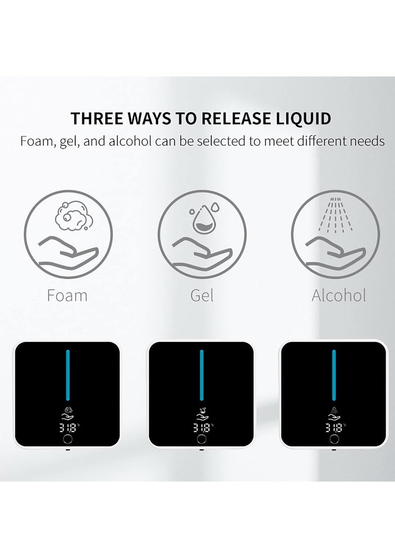 Automatic Soap Dispenser Wall Mounted Hand Sanitizer Dispenser Contactless Motion Smart Sensor Refill 400ml Convenient Hygiene Suitable for Home Bathroom Kitchen Company School