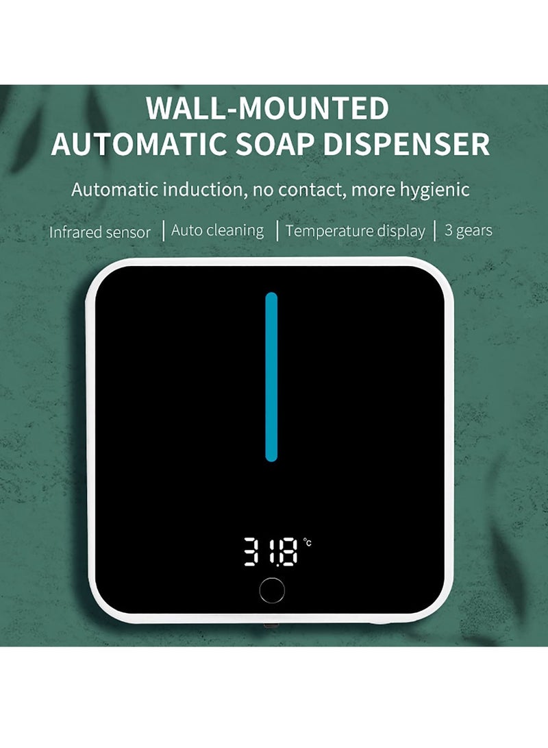 Automatic Soap Dispenser Wall Mounted Hand Sanitizer Dispenser Contactless Motion Smart Sensor Refill 400ml Convenient Hygiene Suitable for Home Bathroom Kitchen Company School