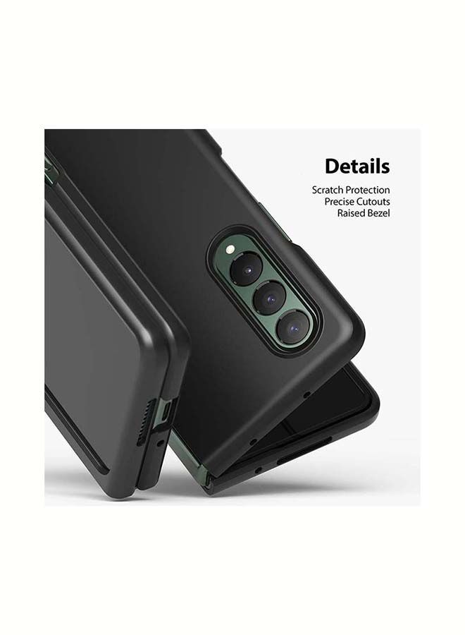 NIBEMINENT Slim Case for Galaxy Z Fold 3 Anti-Cling Micro-Dot Technology Shockproof Protective Supports Fast Wireless Charging Black - Image 2
