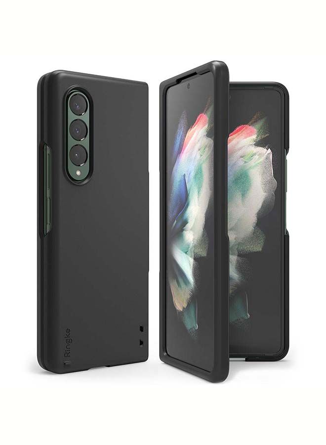 NIBEMINENT Slim Case for Galaxy Z Fold 3 Anti-Cling Micro-Dot Technology Shockproof Protective Supports Fast Wireless Charging Black - Image 1
