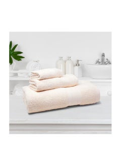 Trident Trident Towels for Bath, 100% Cotton, Highly Absorbent, Bathroom Towels, Super Soft, 3 Piece Towel Set (1 Bath Towel, 1 Hand Towel, 1 Face Towel), Soft Comfort, 500 GSM- Linen  - Image 1