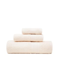 Trident Trident Towels for Bath, 100% Cotton, Highly Absorbent, Bathroom Towels, Super Soft, 3 Piece Towel Set (1 Bath Towel, 1 Hand Towel, 1 Face Towel), Soft Comfort, 500 GSM- Linen  - Image 2