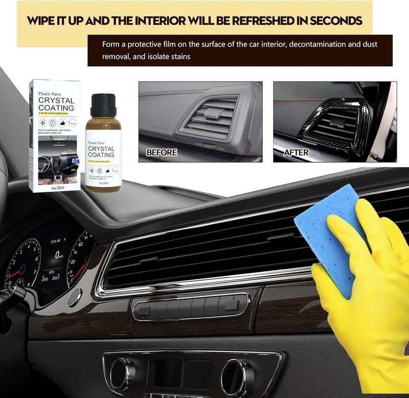 Bitnex Crystal Coating for Car, Plastic Parts, 30ml PVC Restorer, Revitalizing Coating Agent, Crystal Coating Cleaner Polish Shining Accessories (1) - Image 3