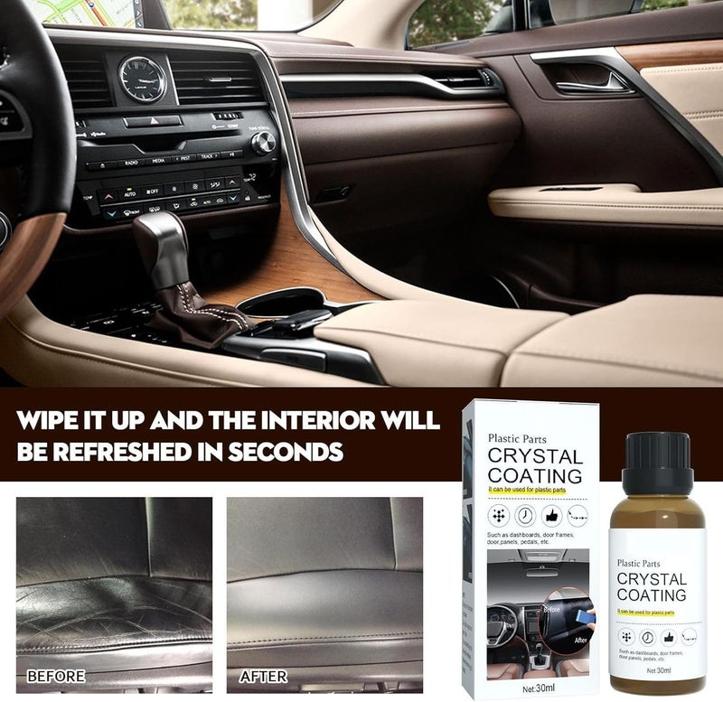 Bitnex Crystal Coating for Car, Plastic Parts, 30ml PVC Restorer, Revitalizing Coating Agent, Crystal Coating Cleaner Polish Shining Accessories (1) - Image 2