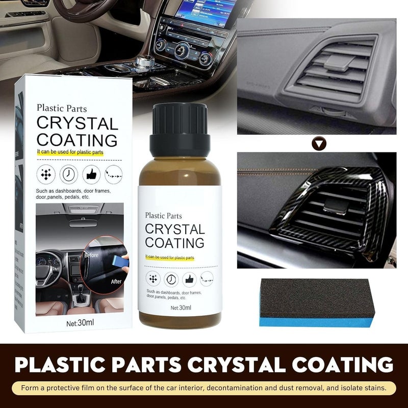 Bitnex Crystal Coating for Car, Plastic Parts, 30ml PVC Restorer, Revitalizing Coating Agent, Crystal Coating Cleaner Polish Shining Accessories (1) - Image 1