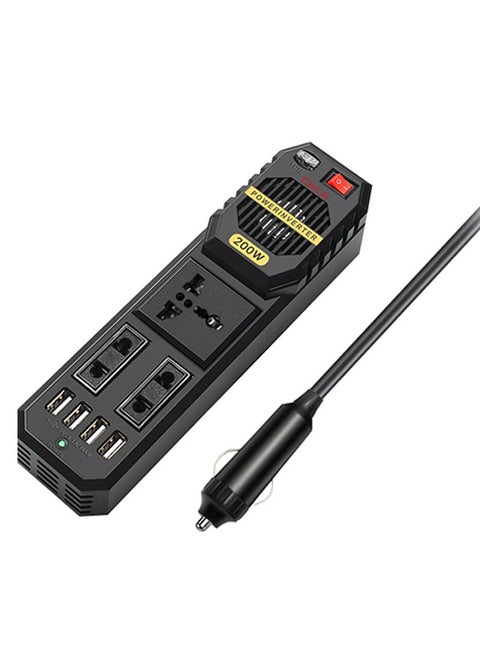 Power Adapter From 12 Volts To 220 Volts Capacity 200 Watts Works Through The Car Lighter