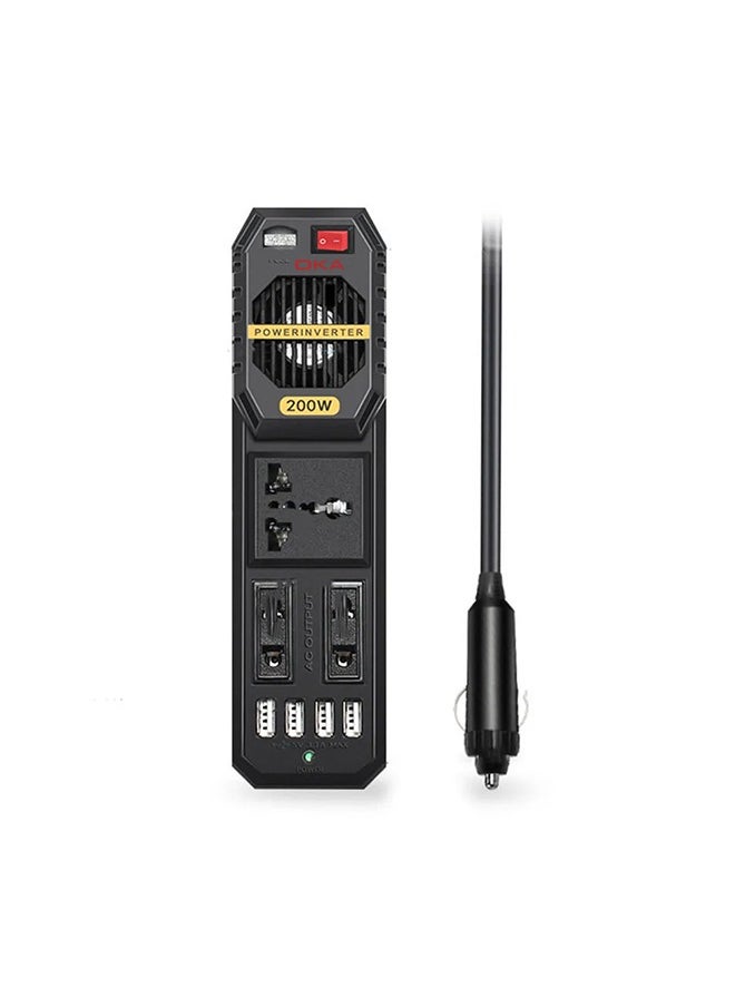 OKA - Power Adapter From 12 Volts To 220 Volts Capacity 200 Watts Works Through The Car Lighter - Image 1